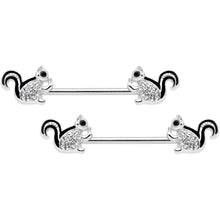 14G Clear Gem Squirrel BCR Barbell Nipple Ring Set of 4
