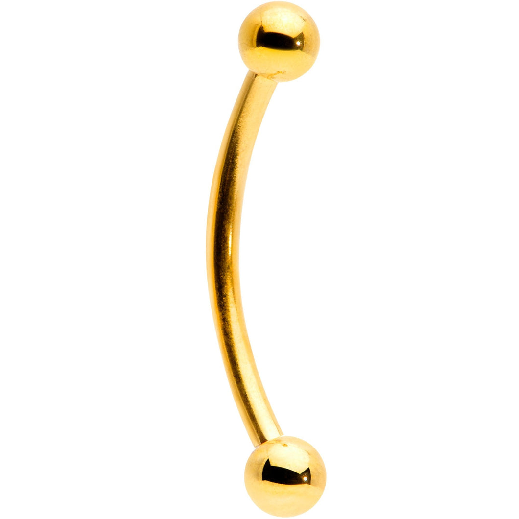 16G 9/16 Gold Tone Curved Barbell