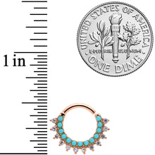 16G 5/16 Turquoise Rose Gold Tone Western Bendable Daith Cartilage