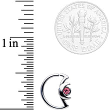 18G 3/8 Pink Gem Crescent Moon Closure Ring