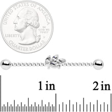 14G Clear Gem Leaf Industrial Barbell 38mm