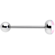 Pink Blue White Transgender Pride Flag Barbell Tongue Ring