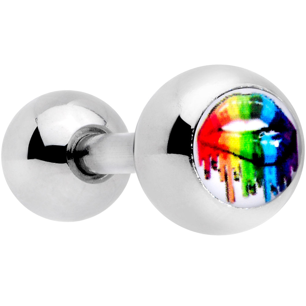 16G 1/4 Rainbow Lips Cartilage Tragus Earring