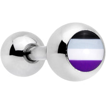 16G 1/4 Black Grey Purple Asexual Pride Flag Cartilage Tragus