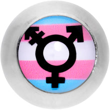 16G 1/4 Pink Blue White Transgender Pride Flag Cartilage Tragus