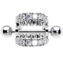 16G 1/2 Clear CZ Gem Scary Monster Fangs Cartilage Cuff