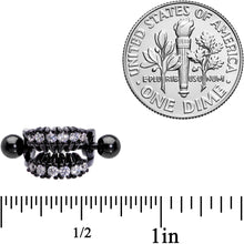 16G 1/2 Clear CZ Gem Black Scary Fang Halloween Cartilage Cuff