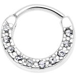 16G 5/16 Clear Gem Paved Cartilage Clicker