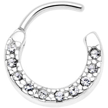 16G 5/16 Clear Gem Paved Cartilage Clicker