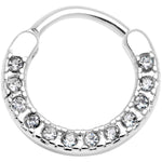16G 3/8 Clear Gem Paved Septum Clicker