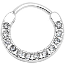 16G 3/8 Clear Gem Paved Septum Clicker