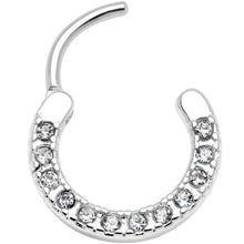 16G 3/8 Clear Gem Paved Septum Clicker