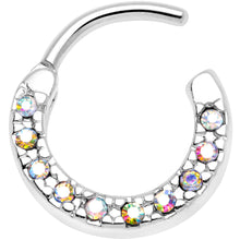 16G 5/16 Aurora Gem Paved Cartilage Clicker