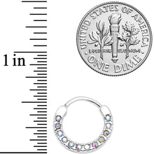16G 3/8 Aurora Gem Paved Septum Clicker
