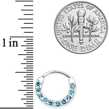 16G 5/16 Aqua Gem Paved Cartilage Clicker