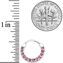 16G 3/8 Pink Gem Paved Septum Clicker
