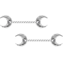 14G Clear Gem Witch Moon Twisted Barbell Nipple Ring Set