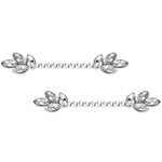 14G Clear Gem Leaves Twisted Barbell Nipple Ring Set