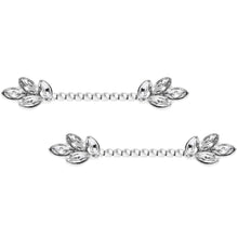 14G Clear Gem Leaves Twisted Barbell Nipple Ring Set