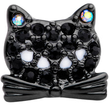 16G 5/16 Black Aurora Gem Crafty Kitty Cat Labret Monroe Tragus