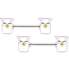 14G 9/16 Sweet Llama Barbell Nipple Ring Set