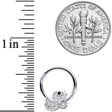 16G 5/16 Clear Black CZ Gem Ducky Hinged Segment Ring