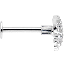 16G 5/16 Clear Black CZ Gem Octopus Internally Threaded Labret