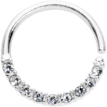 16G 3/8 Clear Gem Simple Elegance Seamless Circular Ring