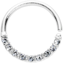 16G 3/8 Clear Gem Simple Elegance Seamless Circular Ring