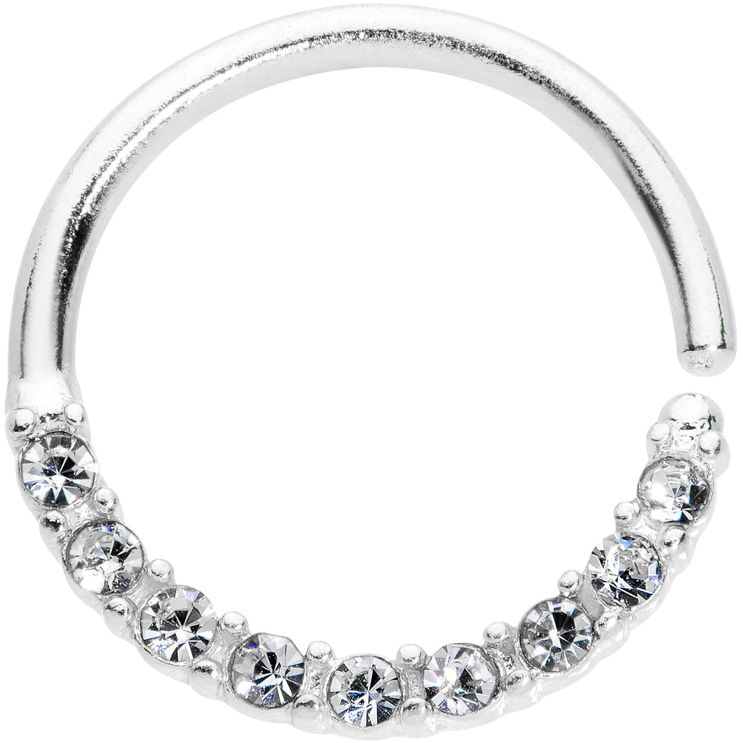 16G 3/8 Clear Gem Simple Elegance Seamless Circular Ring