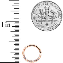 16G 5/16 Clear Gem Rose Gold Tone Elegance Seamless Circular Ring