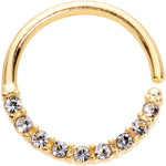 16G 3/8 Clear Gem Gold Tone Simple Elegance Seamless Circular Ring