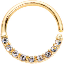 16G 3/8 Clear Gem Gold Tone Simple Elegance Seamless Circular Ring