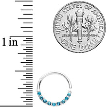 16G 3/8 Blue Gem Simple Elegance Seamless Circular Ring