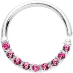16G 3/8 Pink Gem Simple Elegance Seamless Circular Ring