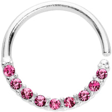 16G 3/8 Pink Gem Simple Elegance Seamless Circular Ring