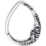 16G 1/2 Man in the Crescent Moon Teardrop Closure Ring