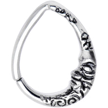 16G 1/2 Man in the Crescent Moon Teardrop Closure Ring