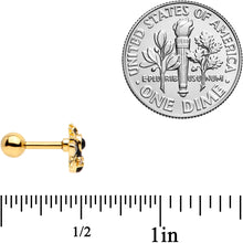 16G 1/4 Clear Gem Gold Tone Insect Bee Cartilage Tragus Earring