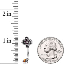 Red Brown Gem The Kings Key Top Mount Belly Ring