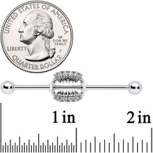 14G Clear CZ Gem Scary Monster Fangs Industrial Barbell 38mm