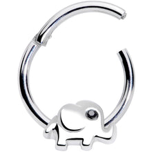 16G 3/8 Black Gem Baby Elephant Hinged Segment Ring