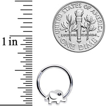 16G 3/8 Black Gem Baby Elephant Hinged Segment Ring