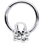 16G 3/8 Black Gem Nautical Octopus Hinged Segment Ring