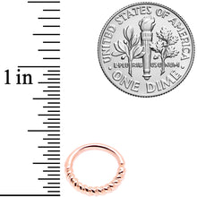 16G 5/16 Rose Gold Tone Coil Closure Ring