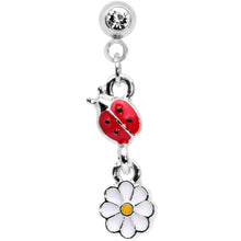 16G 1/4 Clear Gem Ladybug Dangle Cartilage Tragus