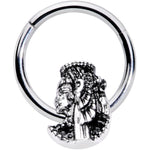 16G 3/8 Egypt Cleopatra Anubis Hinged Segment Ring