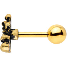 16G 1/4 Gold Tone Boxing Gloves Cartilage Tragus Earring