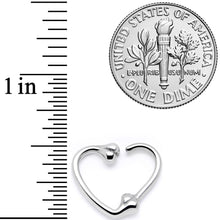 16G 3/8 Bone Heart Right Ear Closure Ring