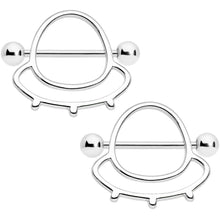 14G 9/16 Outer Space UFO Nipple Shield Set